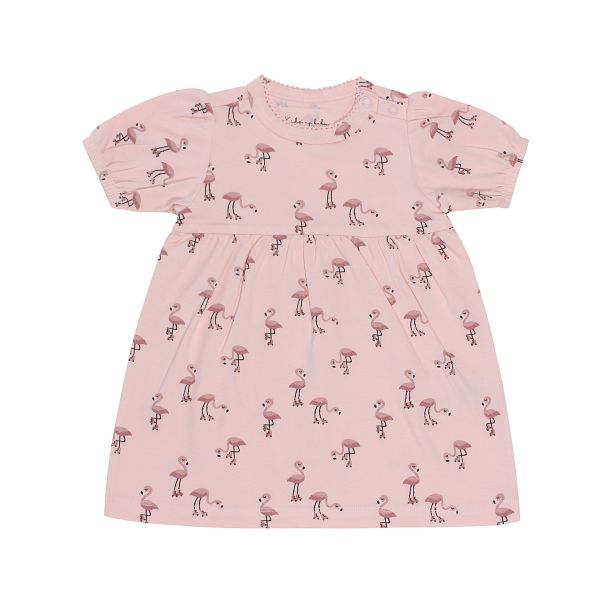 Kids Baby - Sød kjole med flamingo - Rosa - Kjoler til børn -