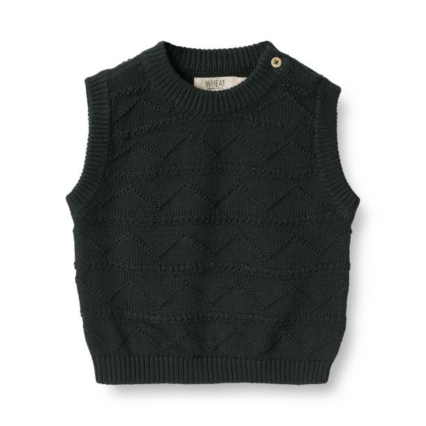 Wheat - strikvest Bobby i navy