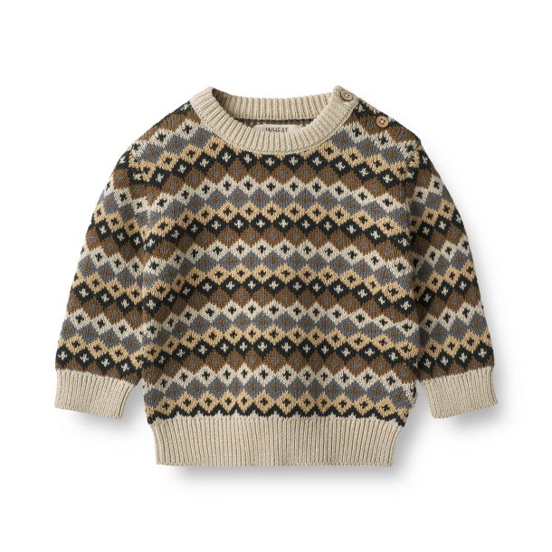 Wheat - Jacquard Pullover Elias, multi blue