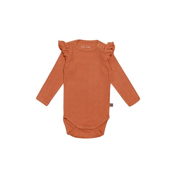 Kids Up Baby - sd langrmet body med flse, soft terracotta