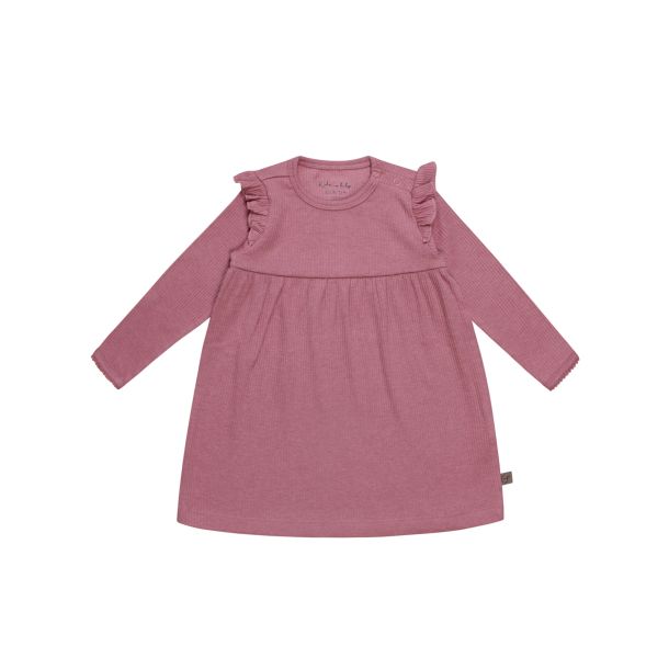 Kids Up Baby - S&uuml;&szlig;es geripptes Kleid in Nostalgia Rose