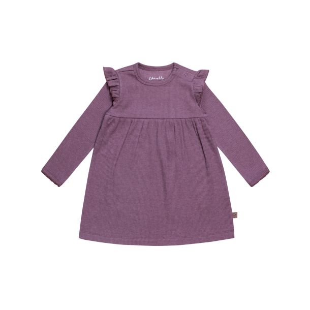 Kids Up Baby - S&uuml;&szlig;es geripptes Kleid in Dark Plum