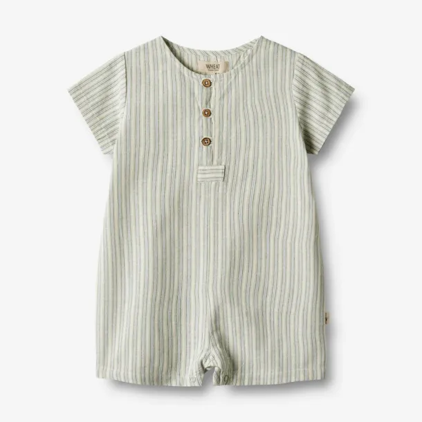 Wheat - skn sommerdragt - Playsuit Niller, aquablue stripe