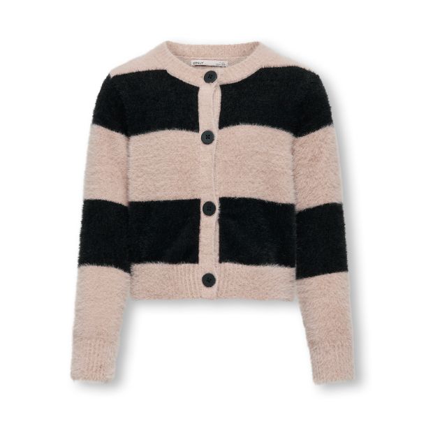 Kids Only - KogAmanda - Gestreifter Cardigan, black warm taupe