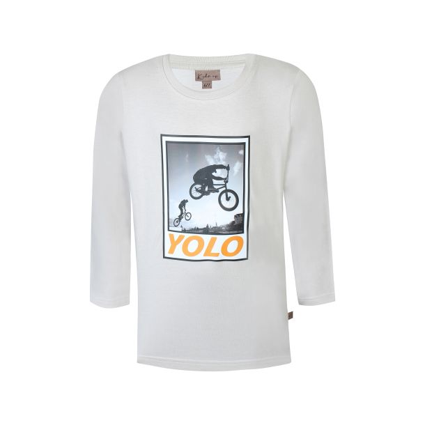 Kids Up - langrmet t-shirt med print i silver grey