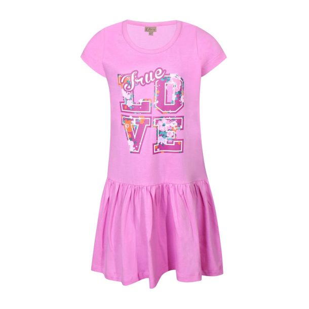Kids Up - skn kjole med print i cyclamen pink