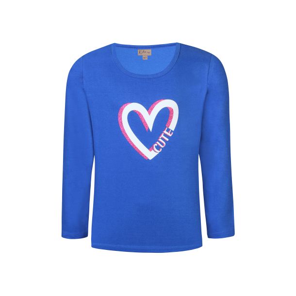 Kids Up - langrmet t-shirt med print i cobalt blue