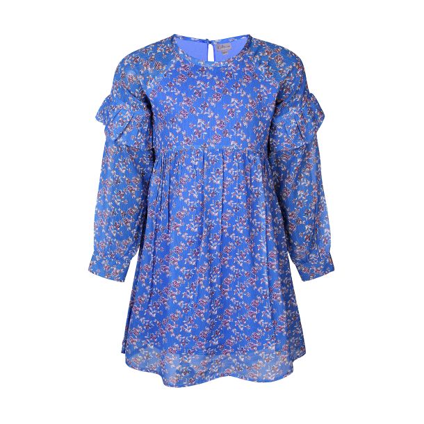 Kids Up - smuk kjole med allover print i cobalt blue