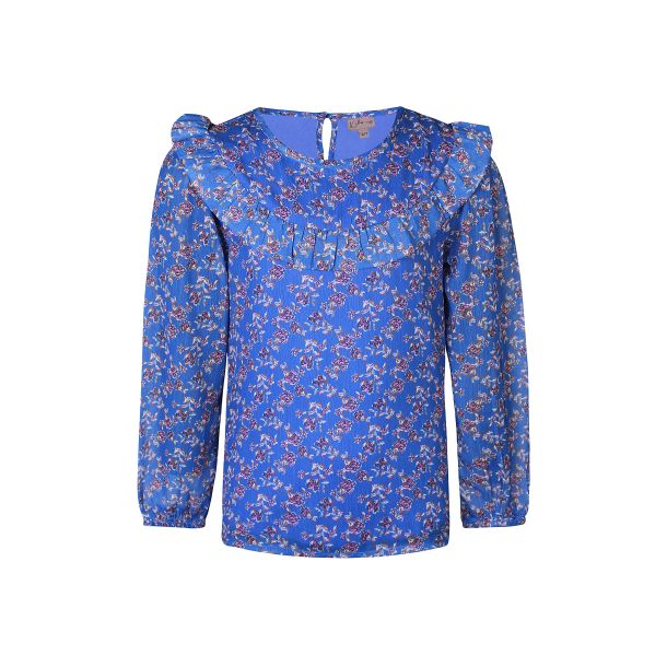 kort petroleum værdig Kids Up - flot bluse med print i cobalt blue - Mærker - IsaDisaKids