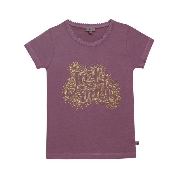 Kids Up - lkker t-shirt med glitter, dark plum