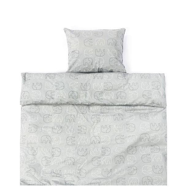 Smallstuff - sengetøj Grå med elefanter - 100% økologisk - - IsaDisaKids