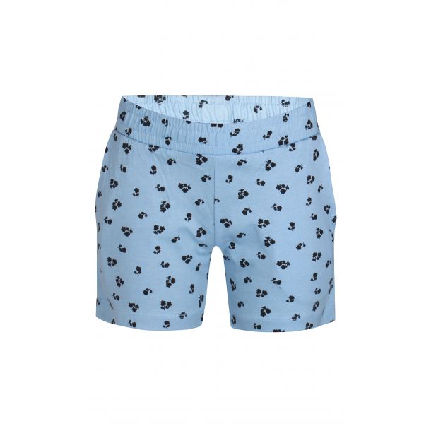 Kids Up - Fine enkle shorts i Light Blue med sm sorte blomster - Pammi 791