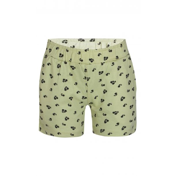 Kids Up - Sde enkle shorts i lys grn med sm sorte blomster - Pammi 791