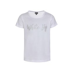 Kids Up - Flot T-shirt med glimmer -White - Ingebritt 774 - -