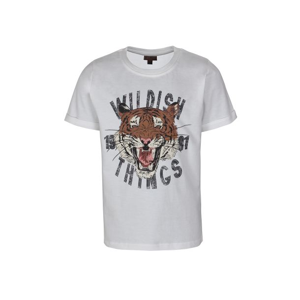 Kids Up - Flot T-shirt med tiger - Offwhite