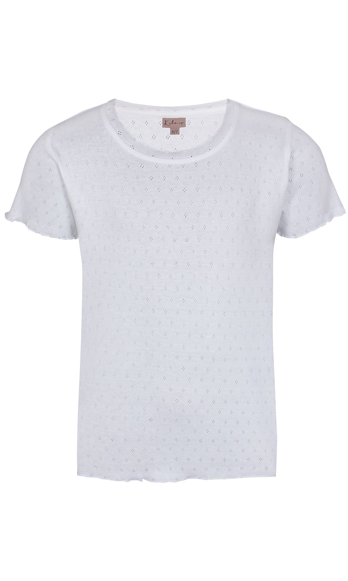 Hviske Skriv en rapport feminin Kids Up - Flot T-Shirt med hulmønster - Aceline - i hvid - Overdele -  IsaDisaKids