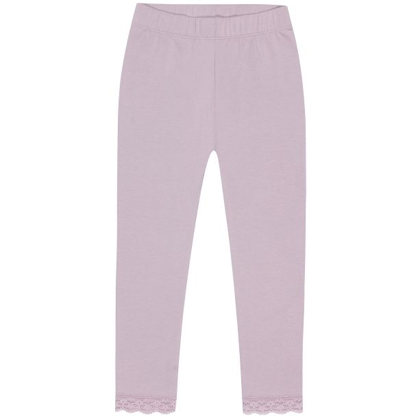 Kids Up - Fin leggings med blondekant i lilla - Mimi