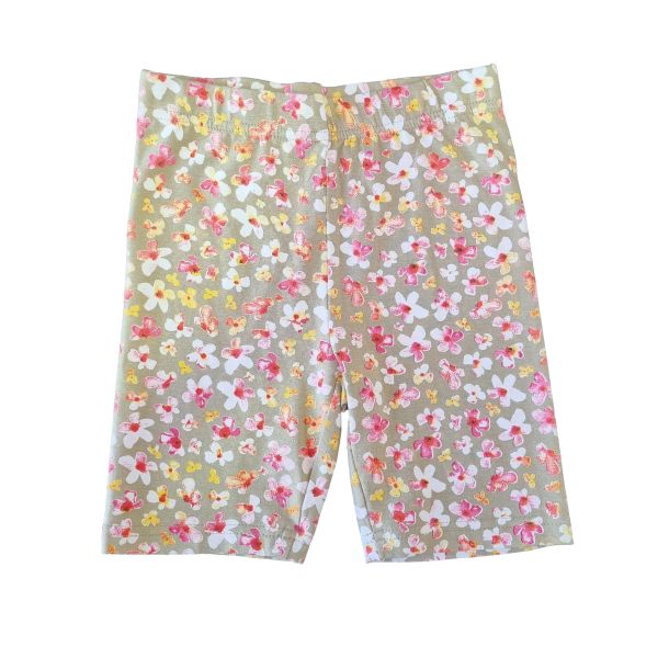 Kids Up &#150; Kurze Leggings mit Allover-Print -  beige/rosa