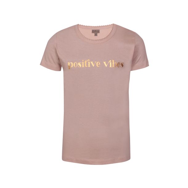 Kids Up - Flot t-shirt med kobber skrift, rosa