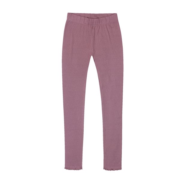 Kids Up - Legging - Pointelle-vvet i mrk gammelrosa, ko