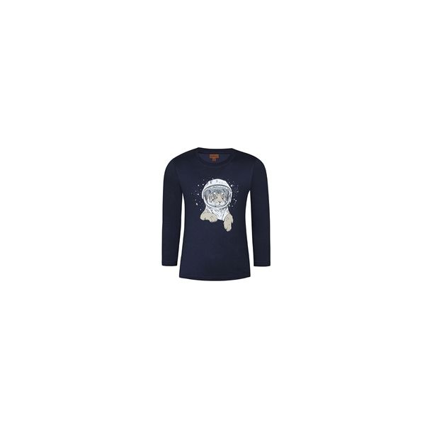 Kids Up - langrmet T-Shirt med print, navy