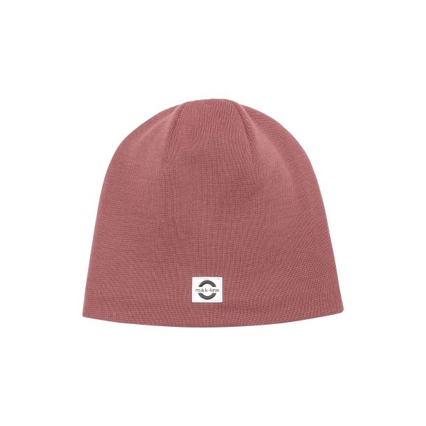 Mikk Line - ensfarvet uld hue beanie, rose brown