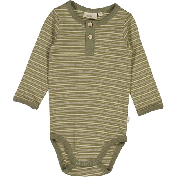 Wheat - niedlicher Bio Body, heather green stripes