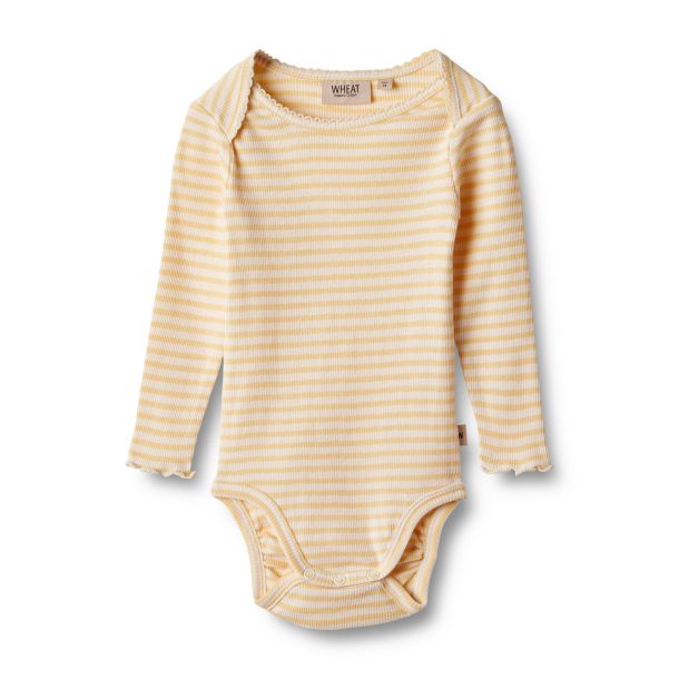 Wheat - bld rib body Rie, pale apricot stripe