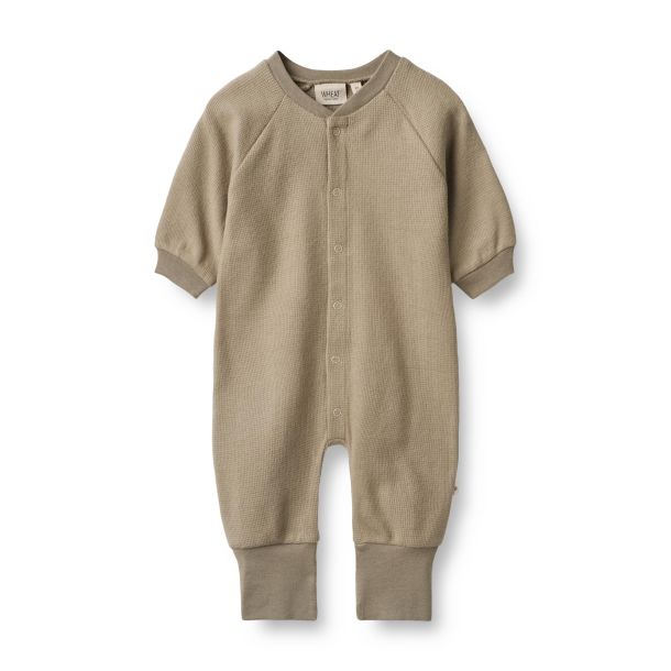 Wheat - waffle sweat jumpsuit Lou, beige stone