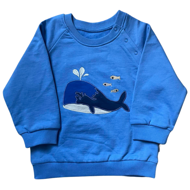 Okker Gokker - sd sweatshirt med whal, bl