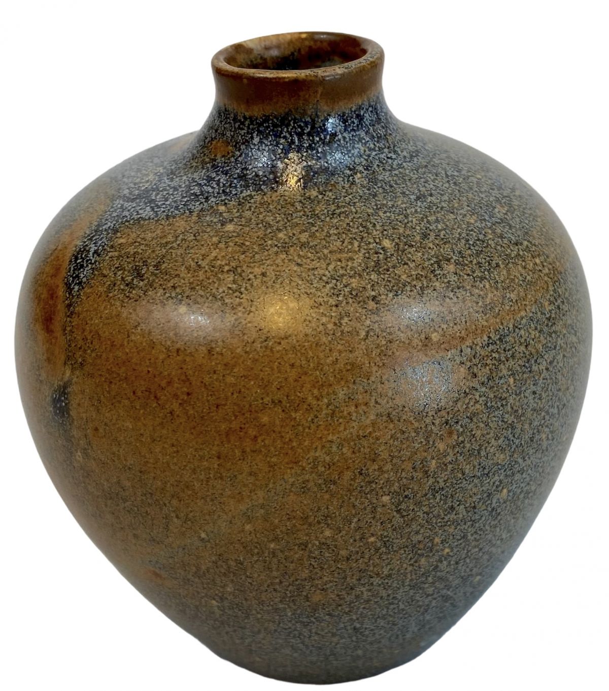 Jenny Byskov Keramik - sød håndlavet vase i blå med brun - Jenny Byskov Keramik IsaDisaKids