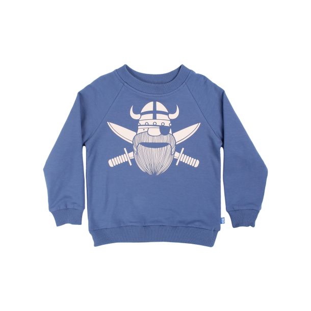 Danefae - Amerika Sweat - Sweatshirt mit einem Wikingerpiraten in Cold Blue