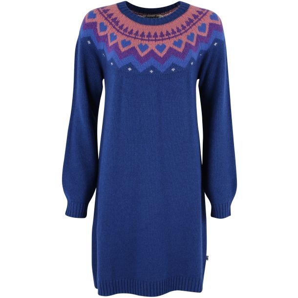 Danef K - Danesukkertop -Sweater Dress - skn uld kjole med mnster