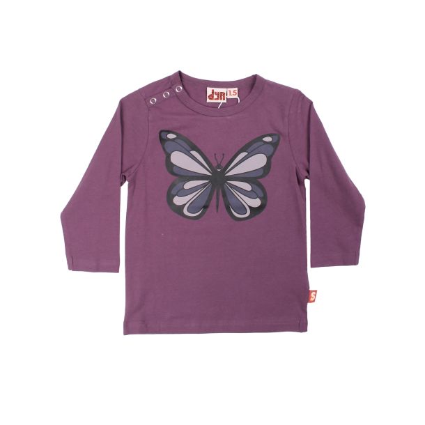 Danefae DYR - Dyrcritter - langrmet t-shirt med sommerfugl, grey mauve