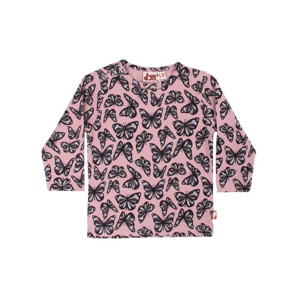 Danefæ DYR - Roar T-shirt - Vintage Rosa med sommerfugle - Bluser IsaDisaKids