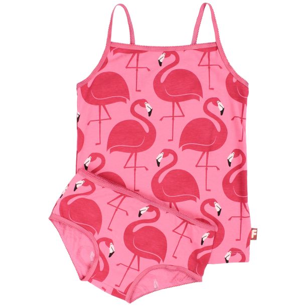 Danefæ DYR - lækkert undertøjssæt - Pink Flamingo Underdele - IsaDisaKids
