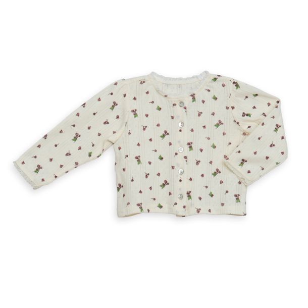 Okker Gokker - sd pointelle cardigan, berry