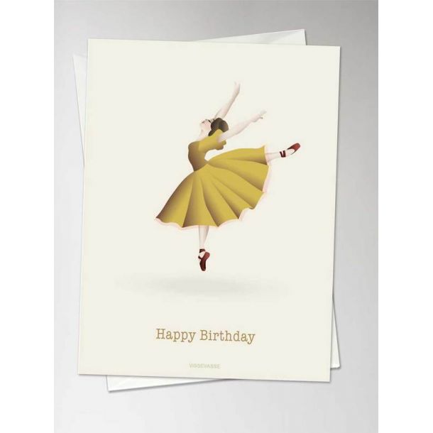 ViSSEVASSE - Kort - HAPPY BIRTHDAY ballerina - Anledningskort, A5