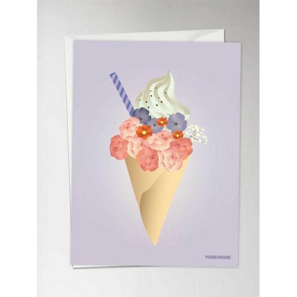 ViSSEVASSE - ICE CREAM FLOWER - Anledningskort, A5