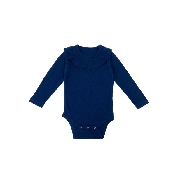 Okker Gokker - flot uld body med flse, navy