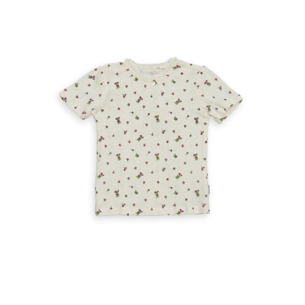 Okker Gokker - Pointelle t-shirt med mnster, berry