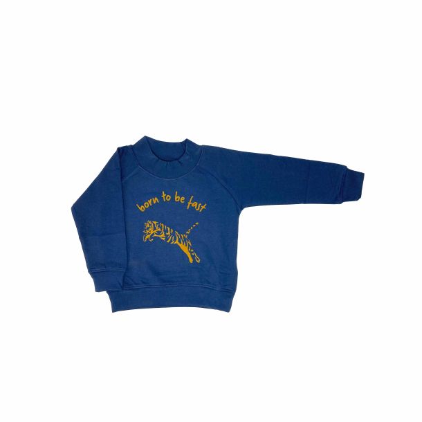 Okker Gokker - bld sweatshirt med tiger, navy