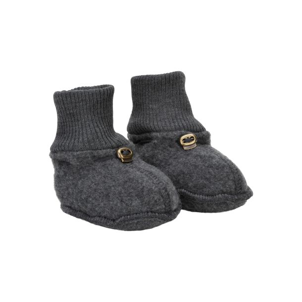 Mikk-Line - Schne Merino-Woll-Schuhe in Anthracite Melange