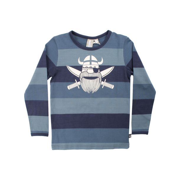 Danef - Spire Tee - langrmet t-shirt med striber og Pirat Erik