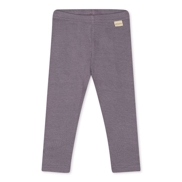 Petit Piao - ensfarvet rib leggings, dusty violet