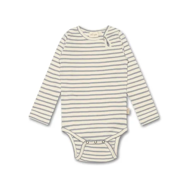 Petit Piao - ko - stribet langrmet body, blue mist