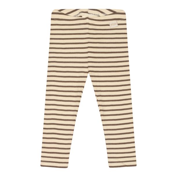 Petit Piao - stribet Leggings, chocolate brown