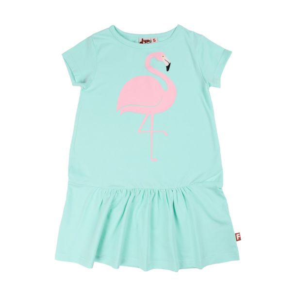 Danef DYR - Skn kjole med flamingo - Mint