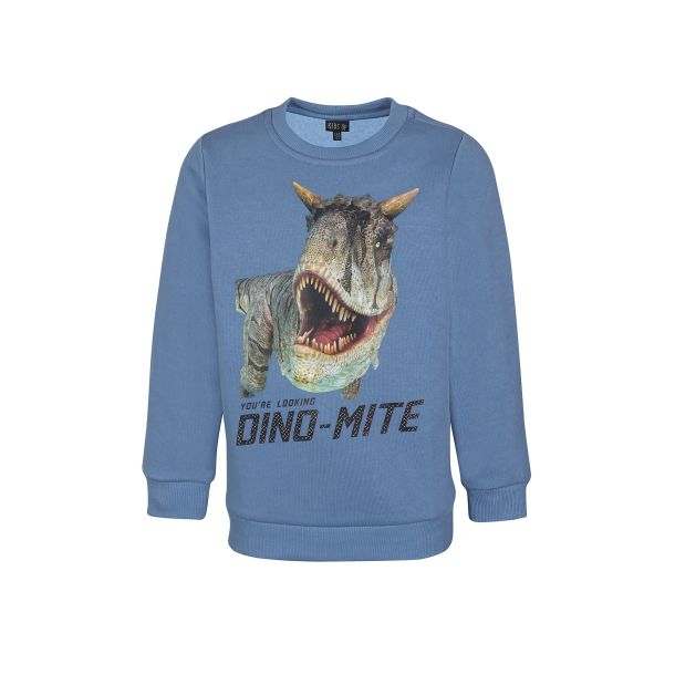 Kids Up -  Skn sweatshirt med dino-print - Bl