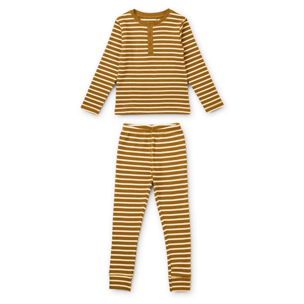 Liewood - Schnes Pyjama-Set mit Streifen in caramel/ sand